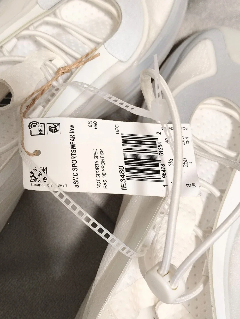 NWT $250 Adidas by Stella McCartney Sportswear Low Ground White & Gray Women's 8